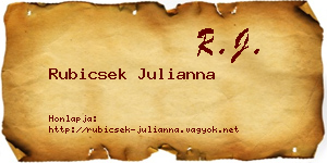 Rubicsek Julianna névjegykártya